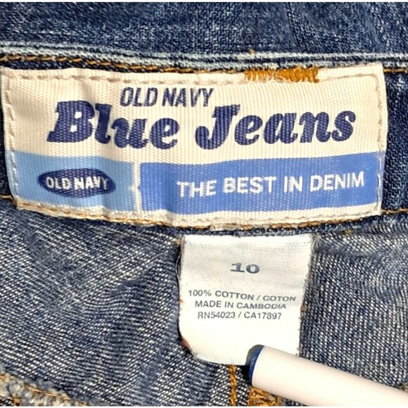 Vintage Y2K Old Navy Blue Denim Long Skirt Size 10 Y2K With Front Pockets & Side - Picture 3 of 10